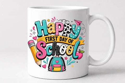 Happy First Day of School PNG | Cute Back to School Sublimation Design SVG BillahCrafts 