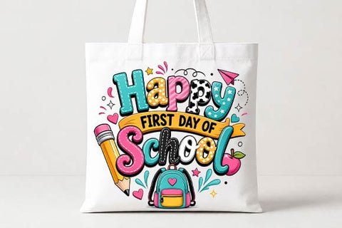Happy First Day of School PNG | Cute Back to School Sublimation Design SVG BillahCrafts 