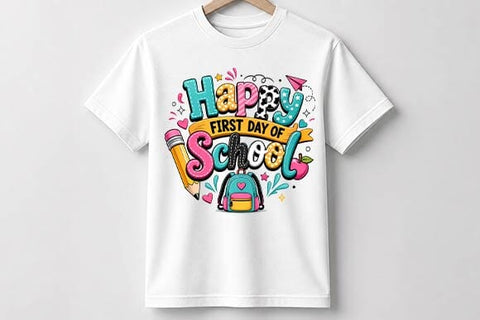 Happy First Day of School PNG | Cute Back to School Sublimation Design SVG BillahCrafts 