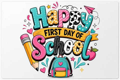 Happy First Day of School PNG | Cute Back to School Sublimation Design SVG BillahCrafts 
