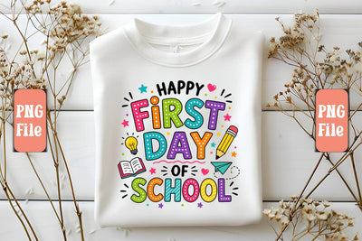 Happy First Day of School PNG Design Sublimation Craftlabsvg24 