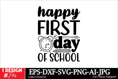 Happy First Day Of School T-shirt Design, Welcome Back To School , Back To School SVG Cut File, Back To School Sublimation PNG SVG Insomnia Std 