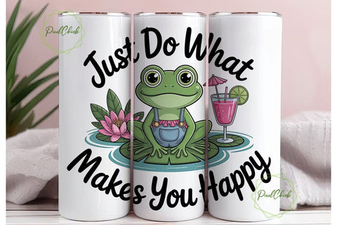 Happy Frog 20oz Tumbler Wrap Sublimation PixelChick 