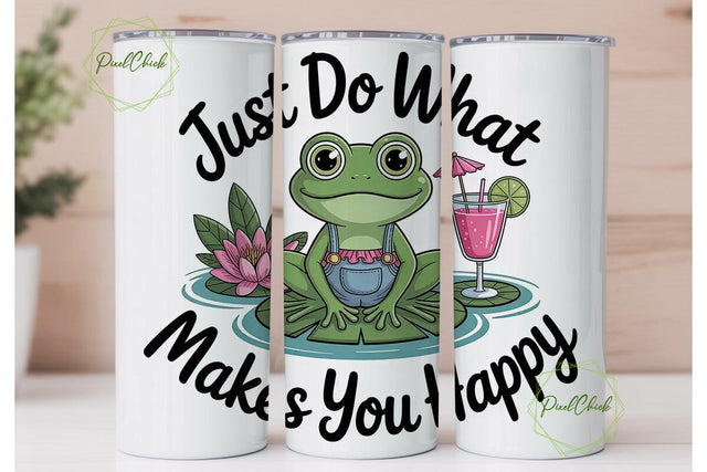 Happy Frog 20oz Tumbler Wrap Sublimation PixelChick 
