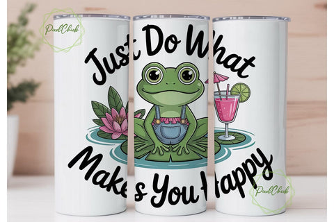 Happy Frog 20oz Tumbler Wrap Sublimation PixelChick 