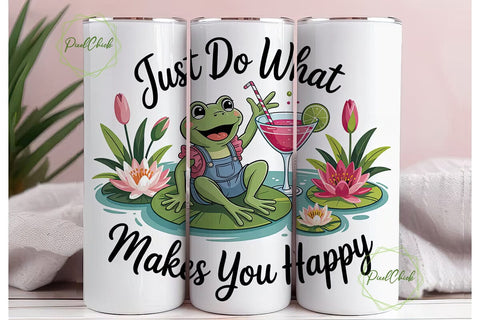 Happy Frog 20oz Tumbler Wrap Sublimation PixelChick 