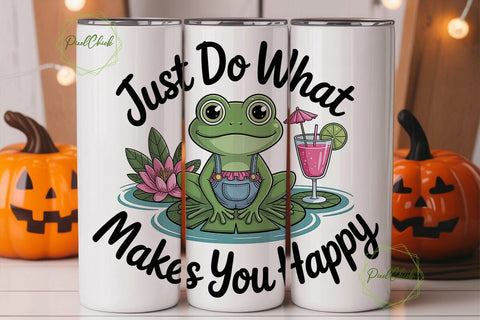Happy Frog 20oz Tumbler Wrap Sublimation PixelChick 