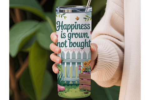 Happy Garden 20oz Tumbler Wrap Sublimation DesignSVG 