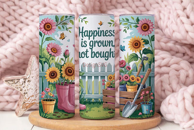 Happy Garden 20oz Tumbler Wrap Sublimation DesignSVG 