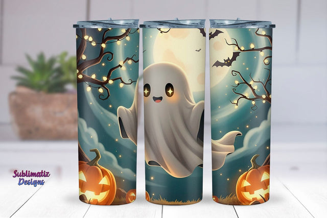 Happy Ghost Tumbler Wrap | Halloween Tumbler Wrap for Sublimation Sublimation Sublimatiz Designs 