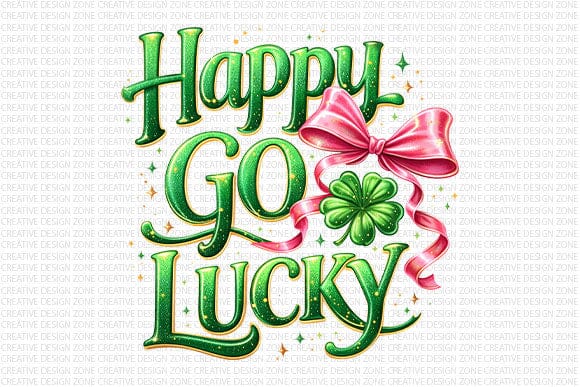 Happy Go Lucky PNG | St Patrick’s Day Bow Sublimation Design SVG BillahCrafts 