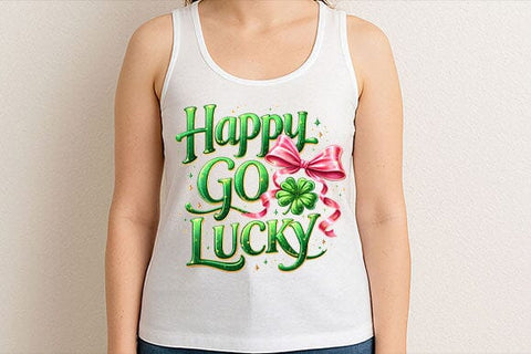 Happy Go Lucky PNG | St Patrick’s Day Bow Sublimation Design SVG BillahCrafts 