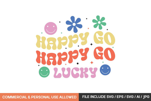 Happy Go Lucky Retro design SVG designmaster24 