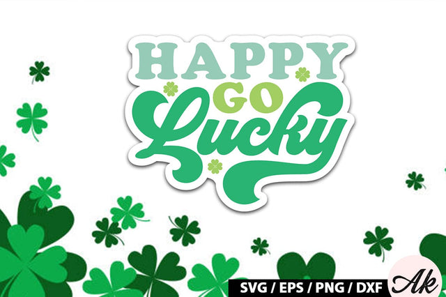 Happy go lucky Retro Stickers SVG akazaddesign 
