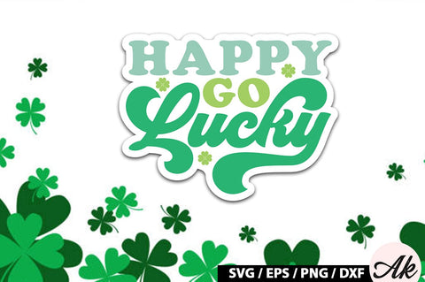 Happy go lucky Retro Stickers SVG akazaddesign 