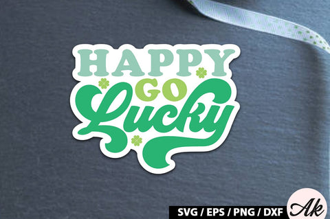 Happy go lucky Retro Stickers SVG akazaddesign 