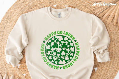 Happy Go Lucky Svg, St. Patrick's Day Svg, Shamrock Svg, Irish Svg, Feeling Lucky Svg SVG Artinrhythm shop 