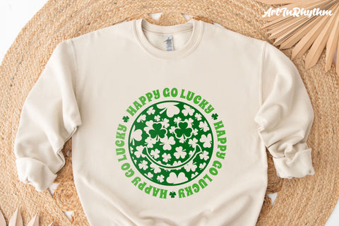 Happy Go Lucky Svg, St. Patrick's Day Svg, Shamrock Svg, Irish Svg, Feeling Lucky Svg SVG Artinrhythm shop 