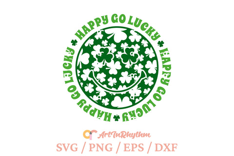 Happy Go Lucky Svg, St. Patrick's Day Svg, Shamrock Svg, Irish Svg, Feeling Lucky Svg SVG Artinrhythm shop 