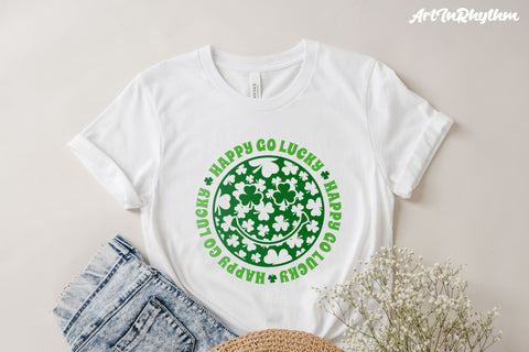 Happy Go Lucky Svg, St. Patrick's Day Svg, Shamrock Svg, Irish Svg, Feeling Lucky Svg SVG Artinrhythm shop 