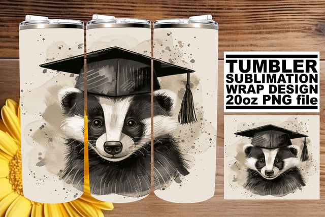 Happy Grad Cap Animal Tumbler - 20oz Sublimation Design Sublimation afrosvg 