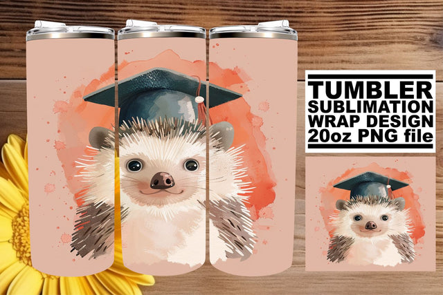 Happy Grad Cap Animal Tumbler Wrap - 20oz Sublimation Design Sublimation afrosvg 