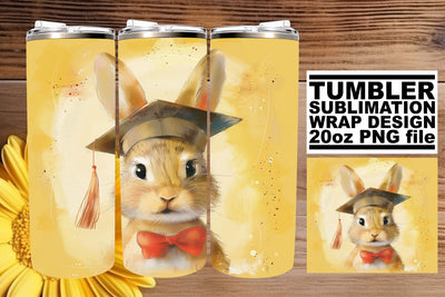 Happy Grad Cap Animal Tumbler Wrap - 20oz Sublimation Design Sublimation afrosvg 