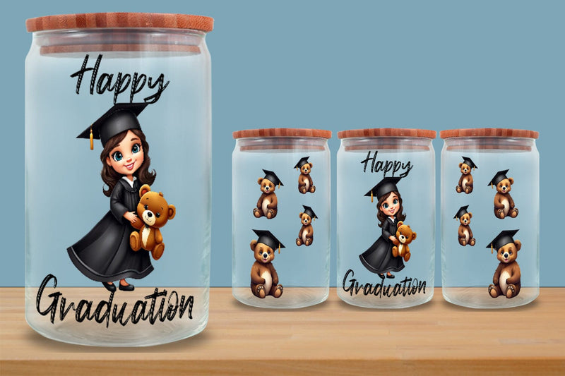 Happy Graduation Glass Can Wrap 16oz SVG zafrans studio 