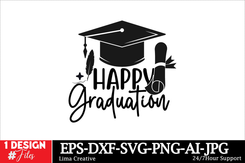Happy Graduation SVG Cut File - So Fontsy