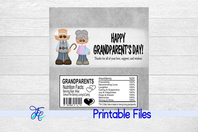 Happy Grandparent's Day Candy Bar Wrapper 3D Paper Family Creations 