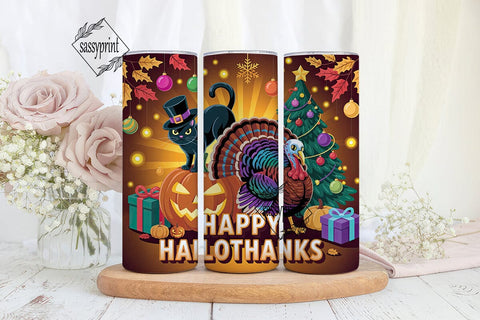 Happy Hailothanks Tumbler Wrap PNG Sublimation sassyprint 