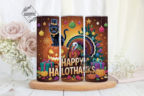 Happy Hailothanks Tumbler Wrap PNG Sublimation sassyprint 