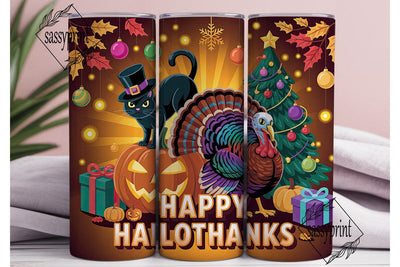 Happy Hailothanks Tumbler Wrap PNG Sublimation sassyprint 