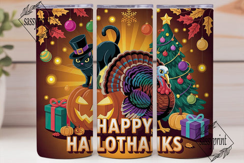 Happy Hailothanks Tumbler Wrap PNG Sublimation sassyprint 