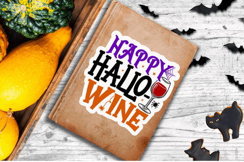Happy hallo wine Stickers Design Sublimation Regulrcrative 