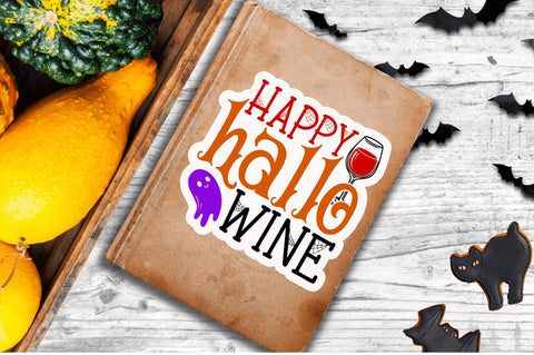 Happy hallo wine Stickers Design Sublimation Regulrcrative 