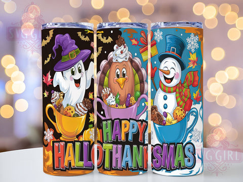 Happy Hallothanksmas Clipart, Teeth Clipart PNG, 20oz Tumbler Wrap, Sublimation Design, Holiday Tumbler, Halloween Thanksgiving Christmas, Digital Download Sublimation SvggirlplusArt 