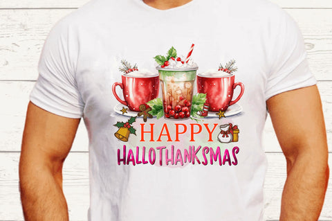 Happy Hallothanksmas Sublimation Design Sublimation Regulrcrative 