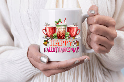 Happy Hallothanksmas Sublimation Design Sublimation Regulrcrative 
