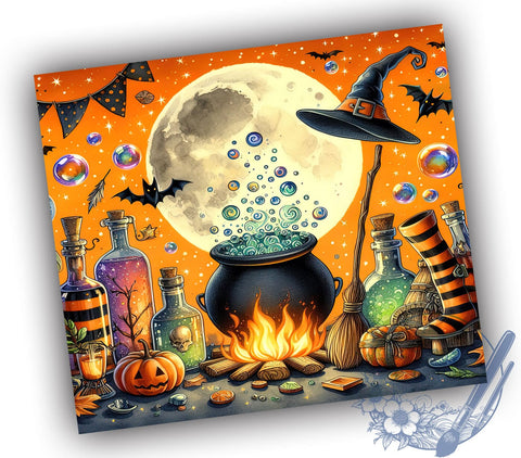 Happy Halloween 20oz Skinny Tumbler PNG, Halloween Tumbler Sublimation Wrap, Straight & Tapered Tumbler Wrap, Instant Digital Download Sublimation ToriDesigns 