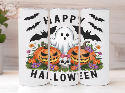 Happy Halloween 20oz Tumbler Png, Straight & Tapered Tumbler Png, Ghost Halloween Tumbler Png, Digital Download PNG Sublimation Lara' s Designs 