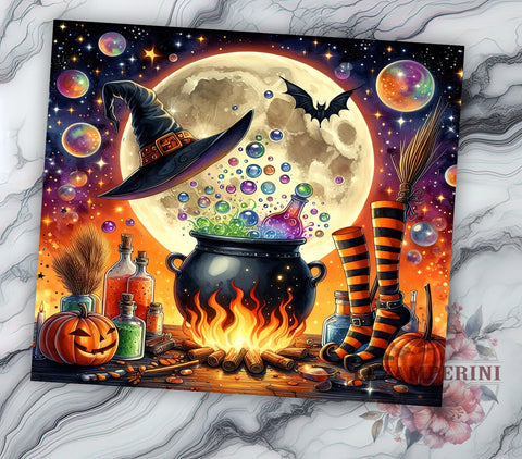 Happy Halloween 20oz Tumbler Wrap PNG, Halloween Witch Tumbler PNG Sublimation Design, Straight & Tapered Tumbler Wrap, Instant Digital Download Sublimation Li Zamperini 