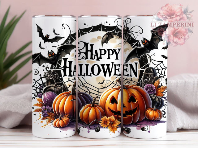 Happy Halloween 20oz Tumbler Wrap PNG, Spooky Pumpkin Tumbler PNG Sublimation Design, Straight & Tapered Tumbler Wrap, Instant Digital Download Sublimation Li Zamperini 