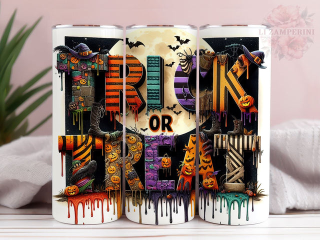 Happy Halloween 20oz Tumbler Wrap PNG, Trick Or Treat Tumbler Png, Straight & Tapered Tumbler Wrap, Instant Digital Download Sublimation Li Zamperini 