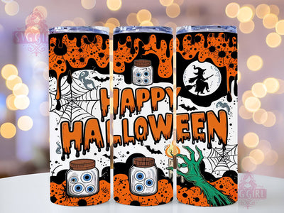 Happy Halloween 20oz Tumbler Wrap Sublimation Design, Straight Tapered Tumbler Wrap, Halloween Vibes Tumbler Png, Instant Digital Download Sublimation SvggirlplusArt 
