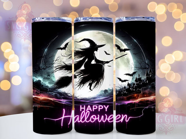 Happy Halloween 20oz Tumbler Wrap Sublimation Design, Straight Tapered Tumbler Wrap, Witchy Vibes Halloween Tumbler Png, Instant Digital Download Sublimation SvggirlplusArt 