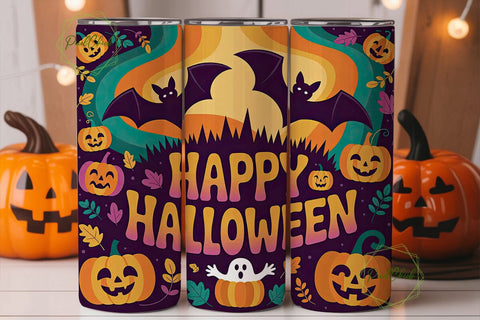 Happy Halloween 20oz Tumbler Wrap Sublimation PixelChick 