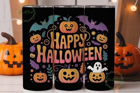 Happy Halloween 20oz Tumbler Wrap Sublimation PixelChick 