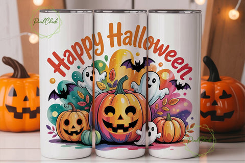 Happy Halloween 20oz Tumbler Wrap Sublimation PixelChick 