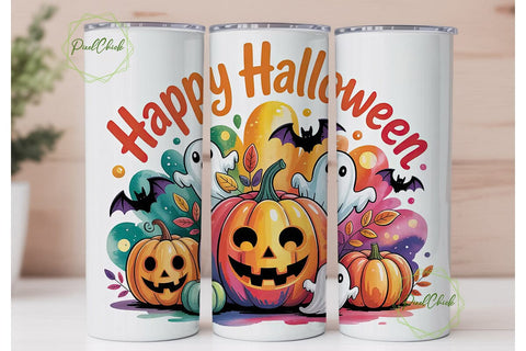 Happy Halloween 20oz Tumbler Wrap Sublimation PixelChick 